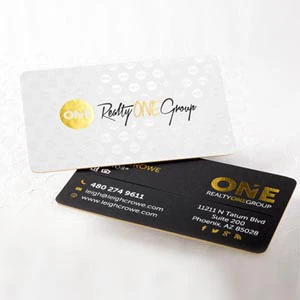 Heavy Matte UV Gold Foil Die Shape Visiting Cards