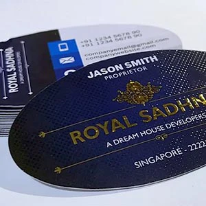 Matte UV Gold Foil Die Shape Visiting Cards
