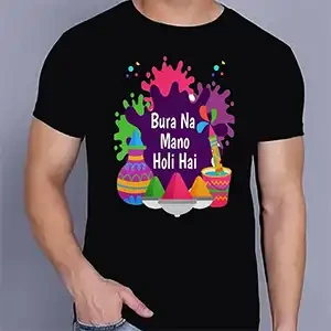 Black Cotton Holi T-Shirts