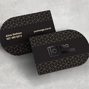 Velvet UV Die Shape Visiting Cards