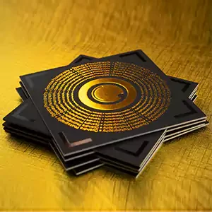Quick Gold Metallic Square Visiting Cards