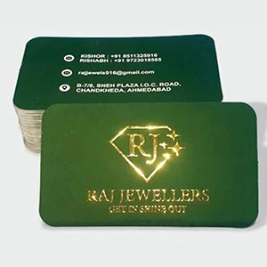 Velvet UV Gold Foil Die Shape Visiting Cards